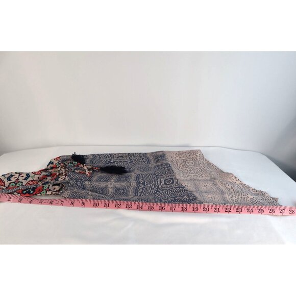 Knox Rose Boho Chic Sleeveless Blouse - Blue & Beige Pattern Floral Size XS - Picture 11 of 11